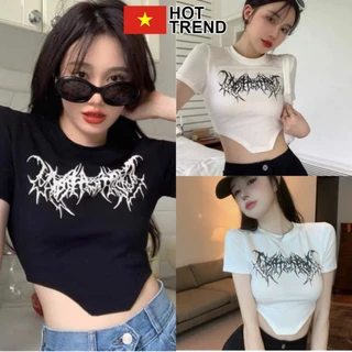 Áo Croptop Họa Tiết Cánh Dơi BATMAN Chéo Vạt Vuông HOTTREND