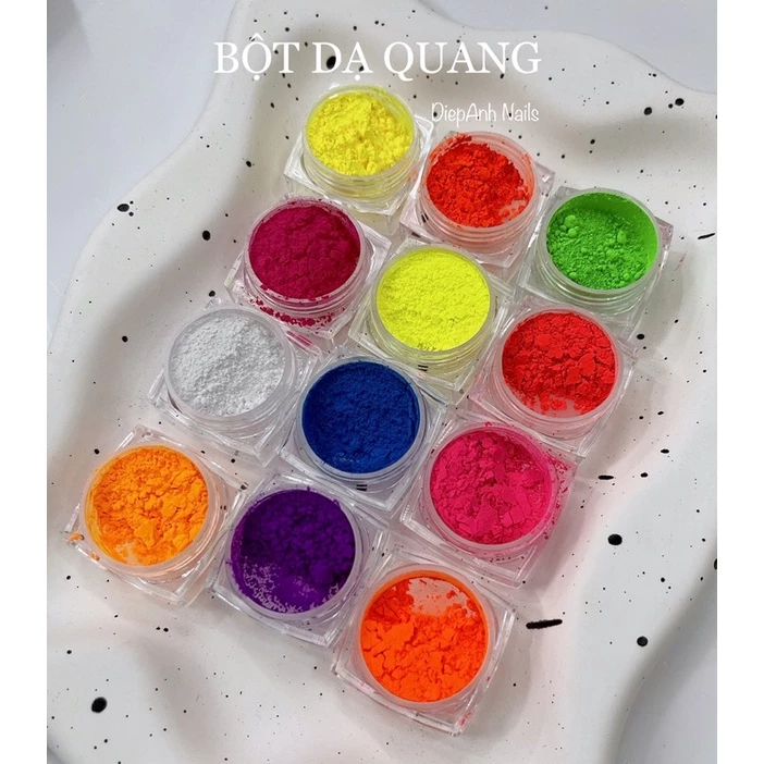 Set bột dạ quang 12 màu