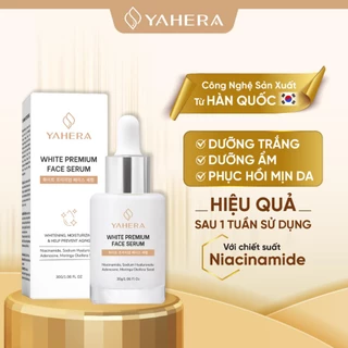 Serum dưỡng trắng da mặt cao cấp YAHERA White Premium Face Serum dưỡng ẩm phục hồi se khít lỗ chân lông da mặt  30ml