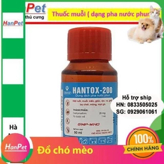 Thuốc muỗi, ruồi, kiến, gián HANTOX 50ml, - dạng pha nước phun - hanpet 316