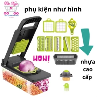 dụng cụ nạo rau củ quả có nắp,hộp tích hợp dao cắt thái gọt nạo bào sợi rau củ quả