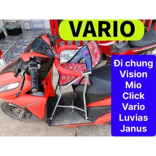 Ghế ngồi xe Vision - Mio - Click - Vario - Luvias - Janus cho bé ,Ghế ga xếp sắt sơn tĩnh điện gấp gọn