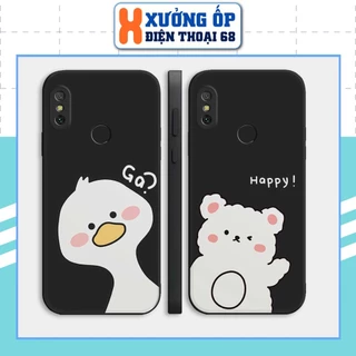 Ốp cạnh vuông Xiaomi Redmi 6 Pro / Mi A2 Lite / S2 gấu gà trắng dễ thương cute, ốp silicon TPU dẻo rẻ đẹp