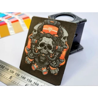 Patch orange skull có gai velcro dán lên áo, túi tactical (chiến thuật), cosplay, sưa tầm.