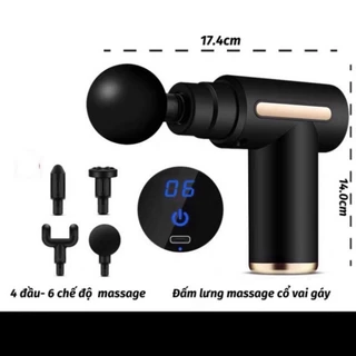 Máy Massage Cầm Tay Mini, Súng Massage Cầm Tay Mini Toàn Thân 6 Cấp Độ Chuyên Sâu Đa Năng