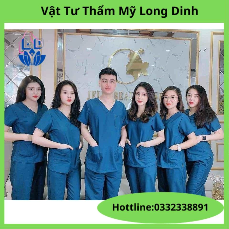 Bộ Scrubs cổ tim phòng mổ,  đồng phục Spa, phòng khám, Bác Sĩ, quần áo phòng mổ, đồng phục phẫu thuật VẢI THƯỜNG