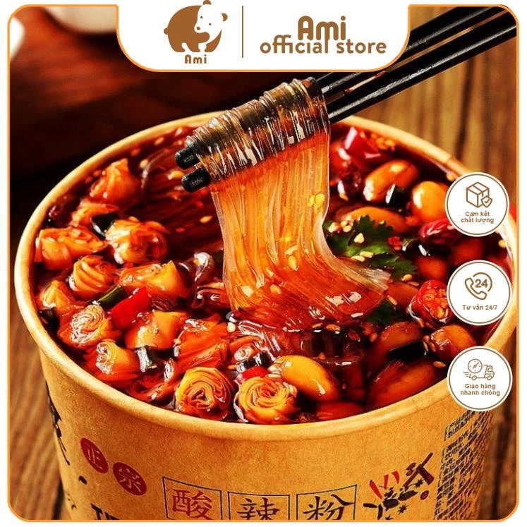 [Loại  thượng hạng] Miến cay Trùng Khánh NẮP ĐỎ hũ siêu to kèm đủ 8 gói vị thơm ngon hũ lớn 220g