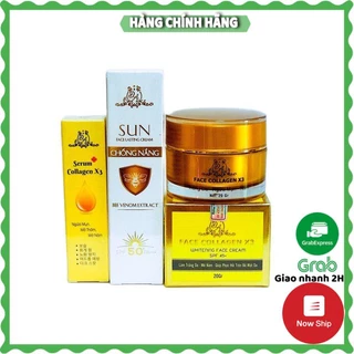 Combo Kem Face collagen X3  + Serum nám X3 + Cao Nghệ - Hàng chính hãng Đông Anh 100% - DORIS