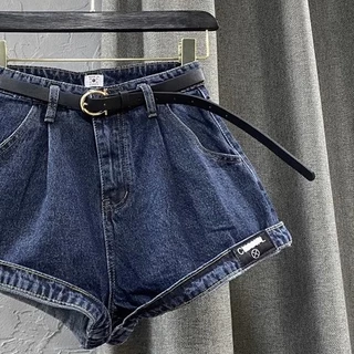 Jiashucheng Quần Short denim Lưng Cao Dáng Rộng Thời Trang Mùa Hè Cho Nữ