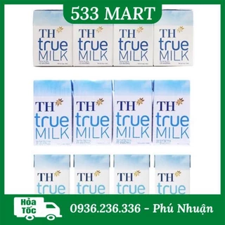 [LỐC 4 HỘP] Sữa Tươi TH True Milk nguyên chất/ ít đường/ có đường 110ml