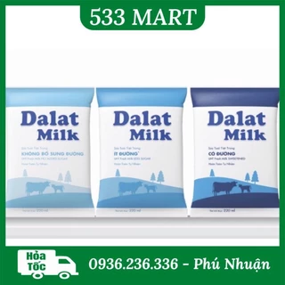 [HỎA TỐC HCM] [BỊCH LẺ] Sữa tươi tiệt trùng Đà Lạt Milk có đường/ không đường/ ít đường bịch 220ml