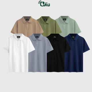 Áo thun nam POLO GẤU 194 Trơn Unisex vải cá sấu Poly co dãn 4 chiều dày dặn form gerular fit - PL TRƠN