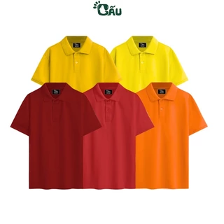 Áo thun Polo GẤU 194 Trơn vải cá sấu Poly co dãn 4 chiều dày dặn form gerular fit - PL TRƠN 05