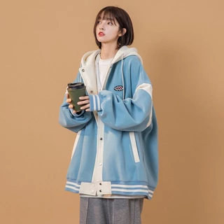 Áo Bomber Unisex - Áo khoác nỉ Hoodie mũ trùm đầu 2 lớp cúc bấm nam nữ đều mặc được A01