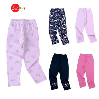 Quần legging bé gái, quần legging cho bé chất cotton mềm mát, size 3-8 tuổi - SUNKIDS