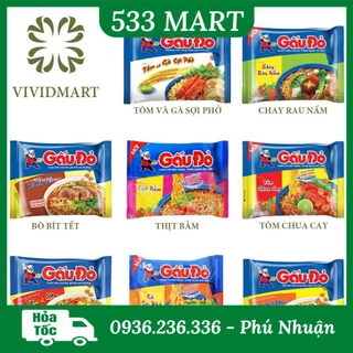 [GÓI LẺ] Mì Gấu Đỏ 63g đủ loại