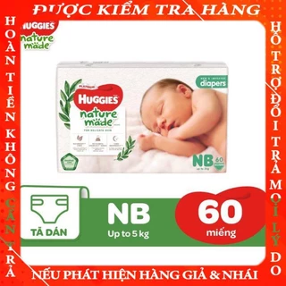 [CHÍNH HÃNG] BỈM HUGGIES NATURE MADE CÁC SIZE NB60/S82/M64/M58/L54/L44/XL38/XXL26