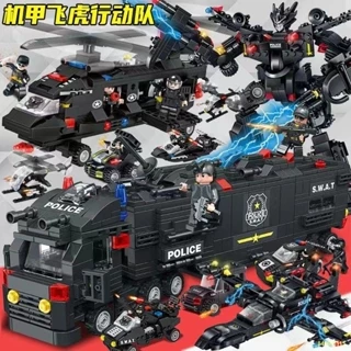 Tương thích với LEGO Phantom Ninja Khối Xây Dựng Lắp Ráp Hình Quân Sự Xe Tăng Thành Phố Xếp Hình Cậu Bé Đồ Chơi Xe SWAT