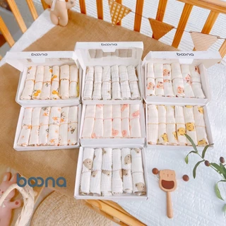 6 Khăn sữa Muslin Boona xô sữa muslin 2 lớp cao cấp mềm mịn cho làn da bé SET 06 KHĂN