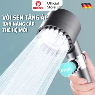 Vòi Sen Tăng Áp Cao Cấp Modeco - Vòi Tăng Áp Mạnh 3 Chế Độ Tùy Chỉnh, Có Lõi Lọc Nước An Toàn Cho Da, Đầu Vòi Massage