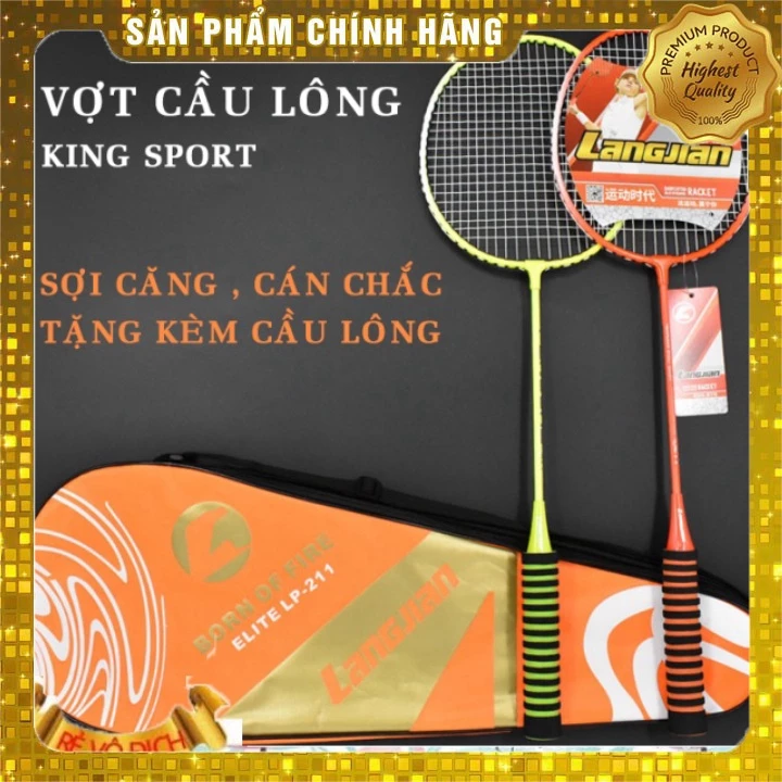 VỢT CẦU LÔNG 1 BỘ 2 VỢT  kèm HỘP CẦU - Khung siêu bền, dây vợt căng - vui chơi lành mạnh