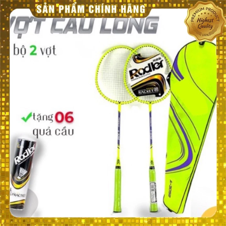 ship hỏa tốc -  VỢT CẦU LÔNG 1 BỘ 2 VỢT  kèm HỘP CẦU - Khung siêu bền, dây vợt căng - vui chơi lành mạnh