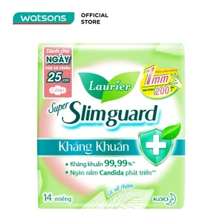 Băng Vệ Sinh Laurier Super Slim Guard ChoNgày Nhiều Kháng Khuẩn Siêu Mỏng 1mm 14 Miếng