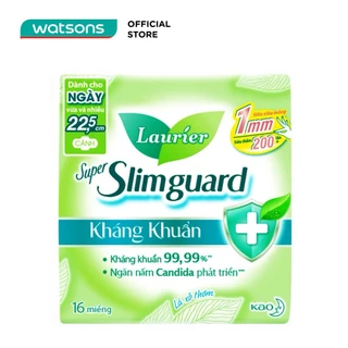 [Mã FMCGWA101 giảm 8% đơn 250K] Băng Vệ Sinh Laurier Super Slimguard ChoNgày Nhiều Kháng Khuẩn Siêu Mỏng 1mm 16 Miếng