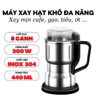 Máy xay hạt khô, ngũ cốc, gia vị đa năng Máy xay 6 lưỡi xin sò- Máy xay tiêu cực nhanh