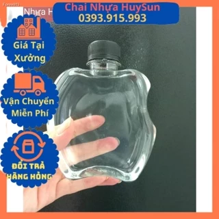 Chai Nhựa Hình Táo 330ml Đựng Trà Sữa Đã Kèm Nắp fi30. Nhựa Huysun