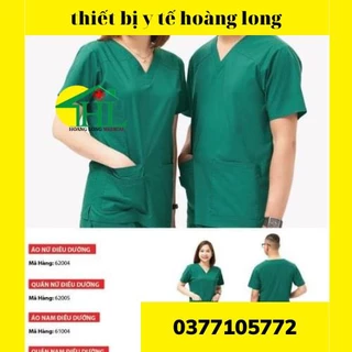 Bộ Scrups Bác Sĩ, Bộ Kĩ Thuật Viên Phòng Mổ, Quần Áo Blouse Nam/Nữ Màu Xanh Lá Cây