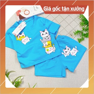 Bộ đồ bé gái-mẫu CAT BABY DUI07 chất vải mát hút hơi mồ hôi-mã DUI07 -HOÀNG NAM KIDS