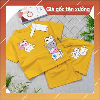 Bộ đồ bé gái-mẫu CAT BABY DUI07 chất vải mát thấm hút mồ hôi-mã DUI07 -NAM KIDS