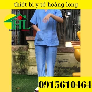 Bộ Scrups bác sĩ, bộ kĩ thuật viên phòng mổ, quần áo blouse nam/nữ màu xanh dương