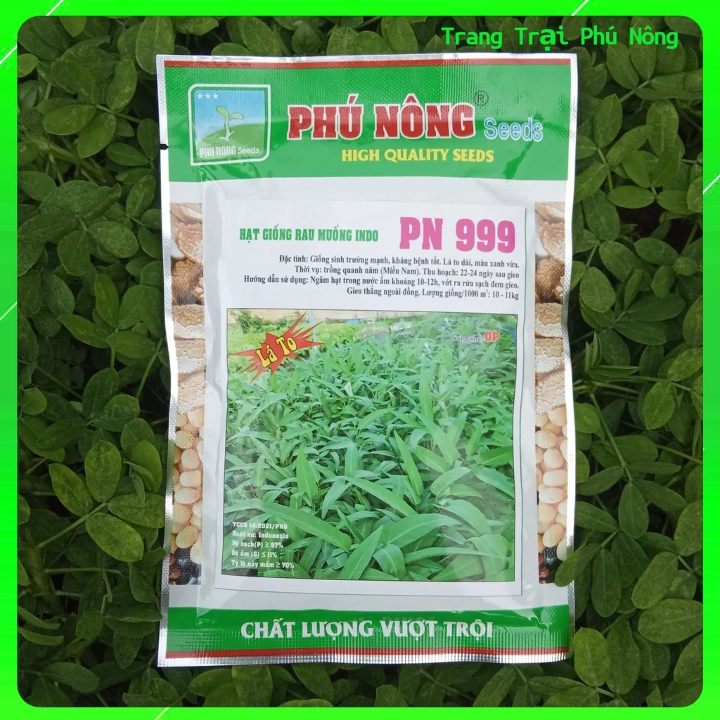 Hạt Giống Rau Muống Lá Lớn Indo PN 999 Phú Nông - Gói 50g -100g