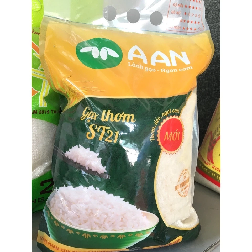 cung cấp gạo st21 A an 5 kg  Đặc Sản Sóc Trăng - Gạo ST21 A An Mỗi Túi 5Kg