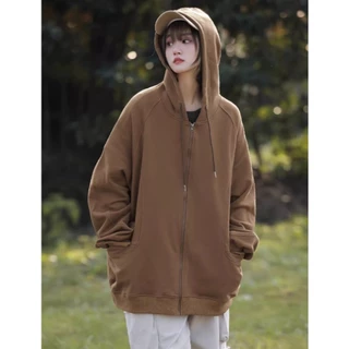 Áo Khoác Hoodie Zip 3 Màu Nam Nữ Ulzzang Unisex - Áo khoác nỉ mũ form rộng nỉ bông trơn basic