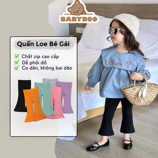 Quần Legging Dài Bé Gái Ống Loe Vải Zip Co Dãn Mạnh, Dễ Phối Đồ - BabyBoo - T2-LD