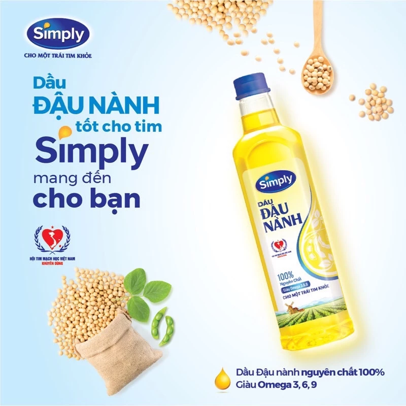 Dầu đậu nành simply 1l/2l