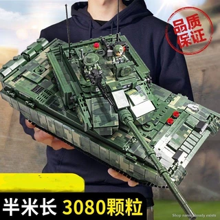 Tương thích với khối xây dựng Lego lớn 99A xe tăng chiến đấu chủ lực khó lắp ráp cậu bé đồ chơi điều khiển từ xa mô hình