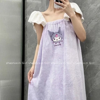 Khăn Tắm Dạng Váy Quấn Nhanh Khô Phong Cách sanrio kuromi 2023 Mới Cho Nữ