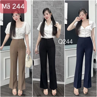 Quần xuông nữ Cúc Fashion quần tây vải from tây đẹp thời trang công sở dày dặn quần loe 1 cúc bọc trơ Q244