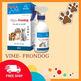 Thuốc xịt ve rận VIME - FRONDOG 250ml. Tiêu diệt ve bọ chét ở chó mèo