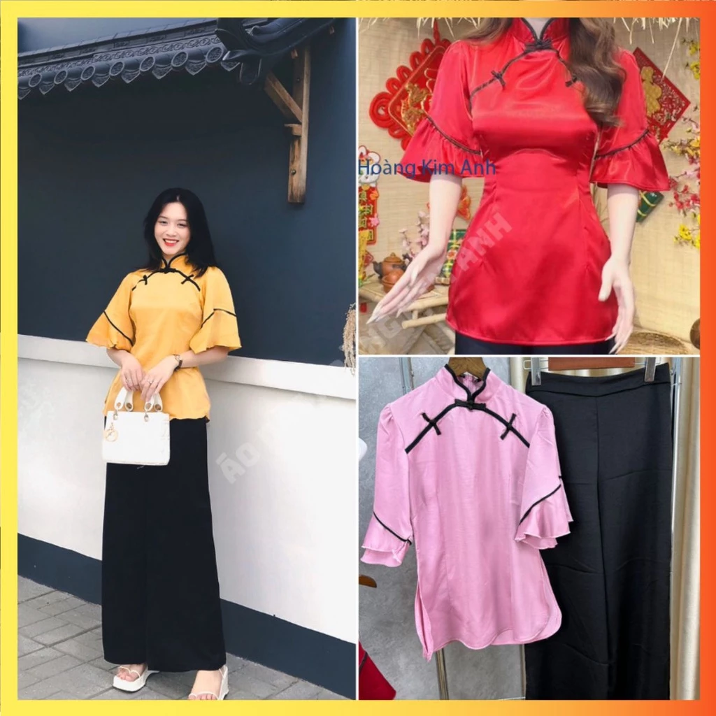 Áo bà ba lụa trơn đi lễ chùa thiết kế đồ phật tử nữ cách tân đồ lam truyền thống áo dài trơn phi bóng, áo dài lụa thêu