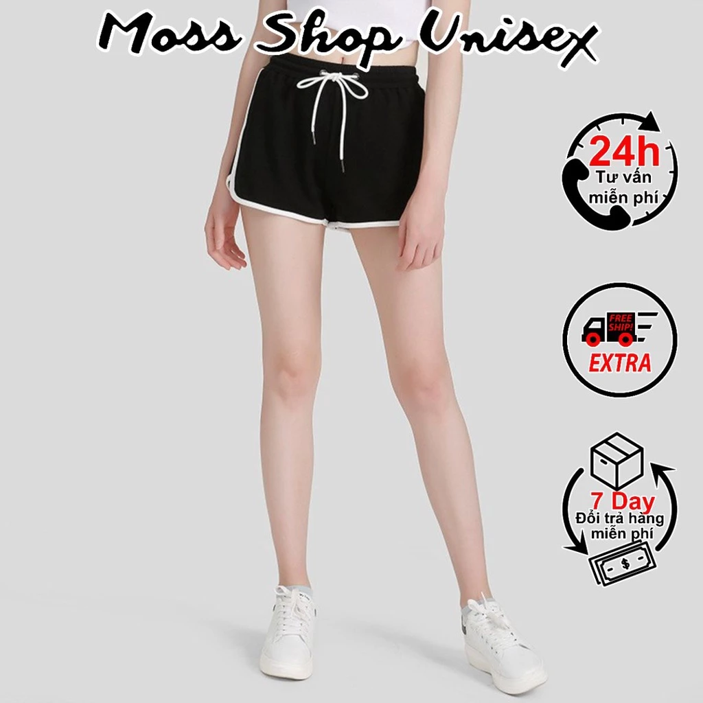 Quần đùi nữ thể thao quần short viền trắng MOSSSHOPUNISEX