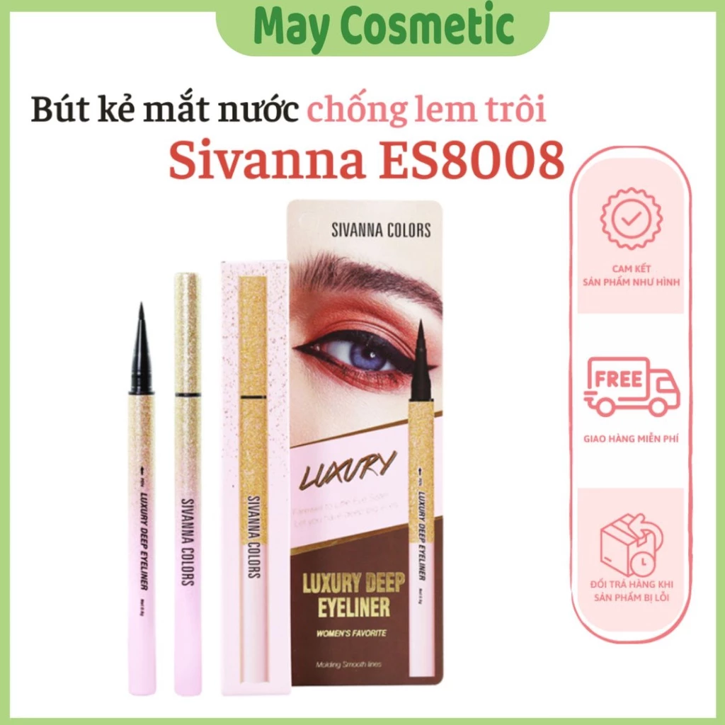 Kẻ Mắt Sivanna Colors Luxury Deep Eyeliner ES8008 Chống Trôi 24h Thái Lan
