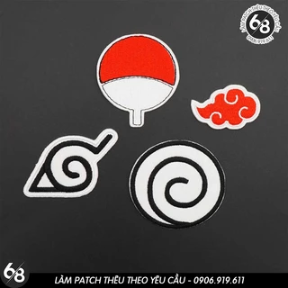 Sticker ủi nhiệt thêu hình logo anime naroto làng lá dễ thương cute độc đáo - Patch ủi quần áo balo H153