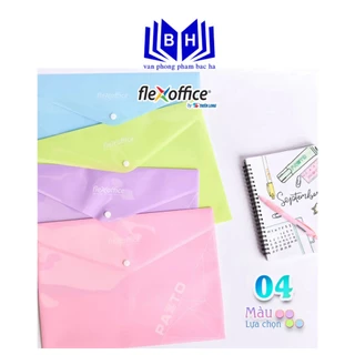 Bìa nút Pazto màu Pastel F4 Thiên Long Flexoffice FO-CBF010 - Màu ngẫu nhiên ( Túi cúc - Túi khuy - Túi My Clear )