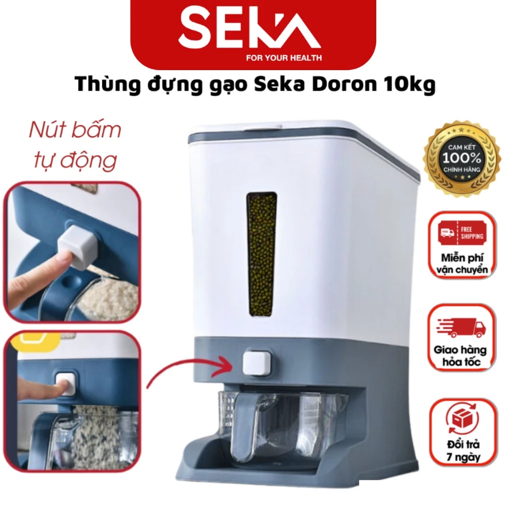 [Chính hãng] Thùng Đựng Gạo Thông Minh Seka Dung Tích 12kg bảo hành 12 tháng