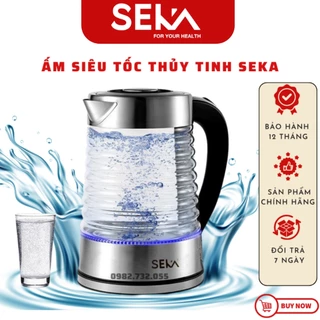 Ấm Siêu Tốc Thủy Tinh SEKA có đèn báo, Ấm Đun nước Dung Tích 2.2L Đun Siêu Tốc Tự Ngắt Khi Sôi An Toàn Tiện Lợi